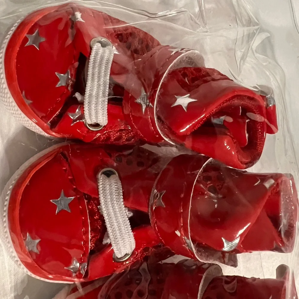 Dog Shoes with Gold Stars -size 3